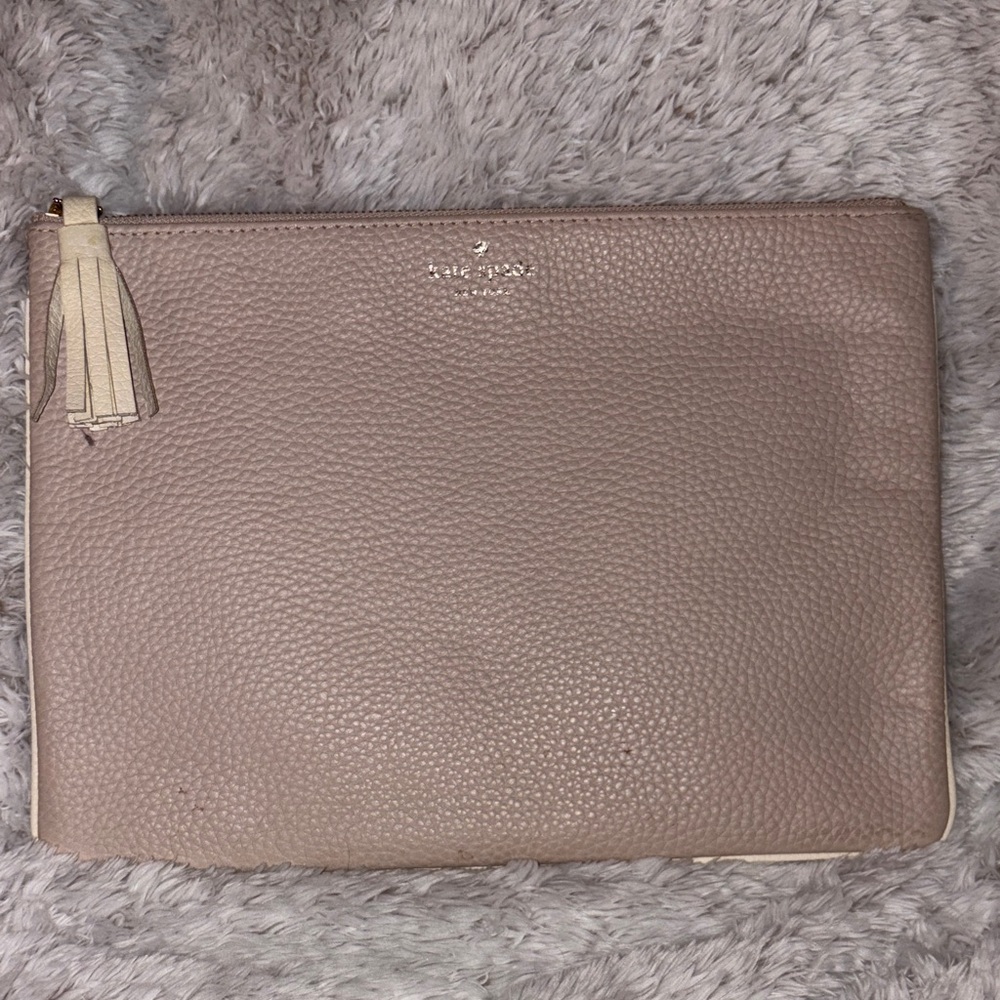 Kate Spade Large Tan Leather Pouch